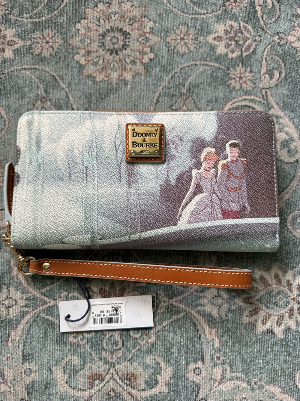 Dooney & Bourke Pastel Blue and Lavender Cinderella Wristlet Wallet